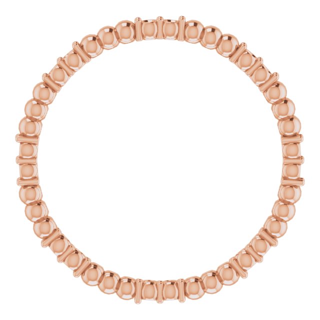 14K Rose 1/8 CTW Diamond Beaded Eternity Band Size 6   