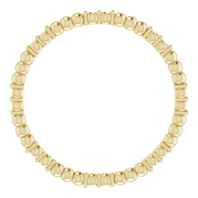 14K Yellow 1/8 CTW Diamond Beaded Eternity Band Size 6   