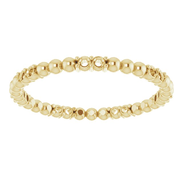 14K Yellow 1/8 CTW Diamond Beaded Eternity Band Size 5   
