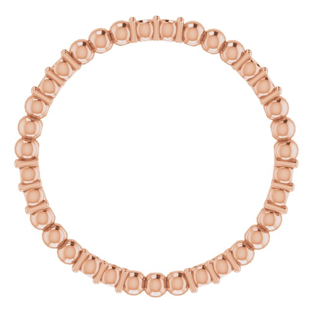 14K Rose 1/8 CTW Diamond Beaded Eternity Band Size 4   
