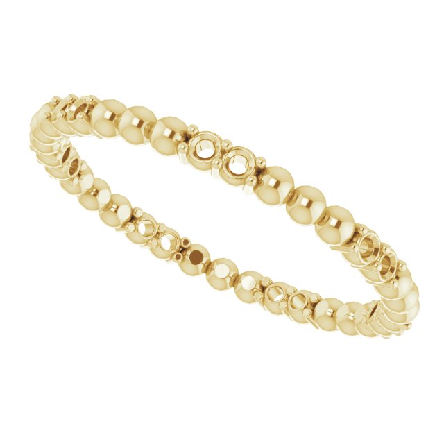 14K Yellow 1/8 CTW Diamond Beaded Eternity Band Size 5   