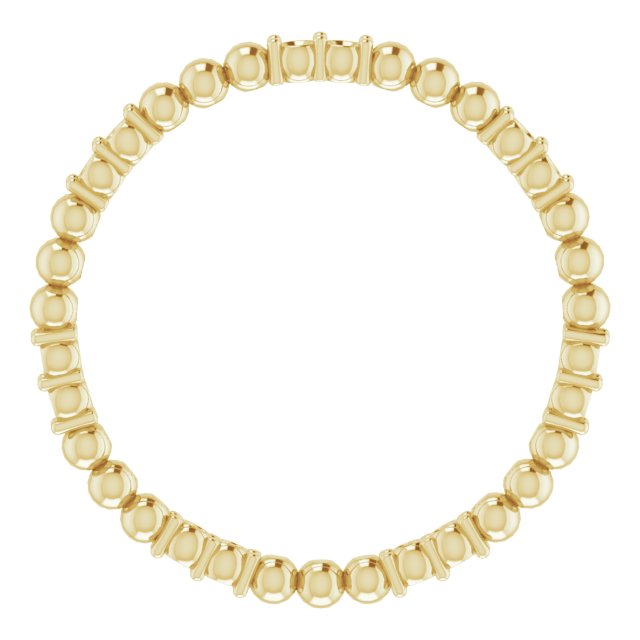 14K Yellow 1/8 CTW Diamond Beaded Eternity Band Size 5   
