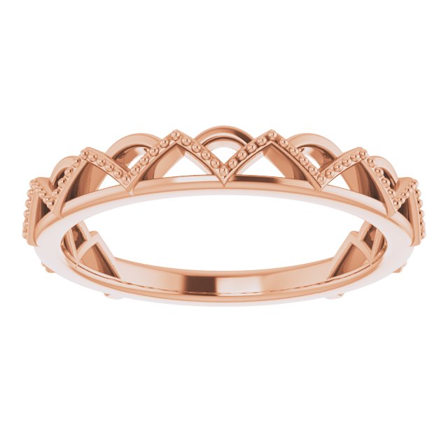 14K Rose Stackable Crown Ring  