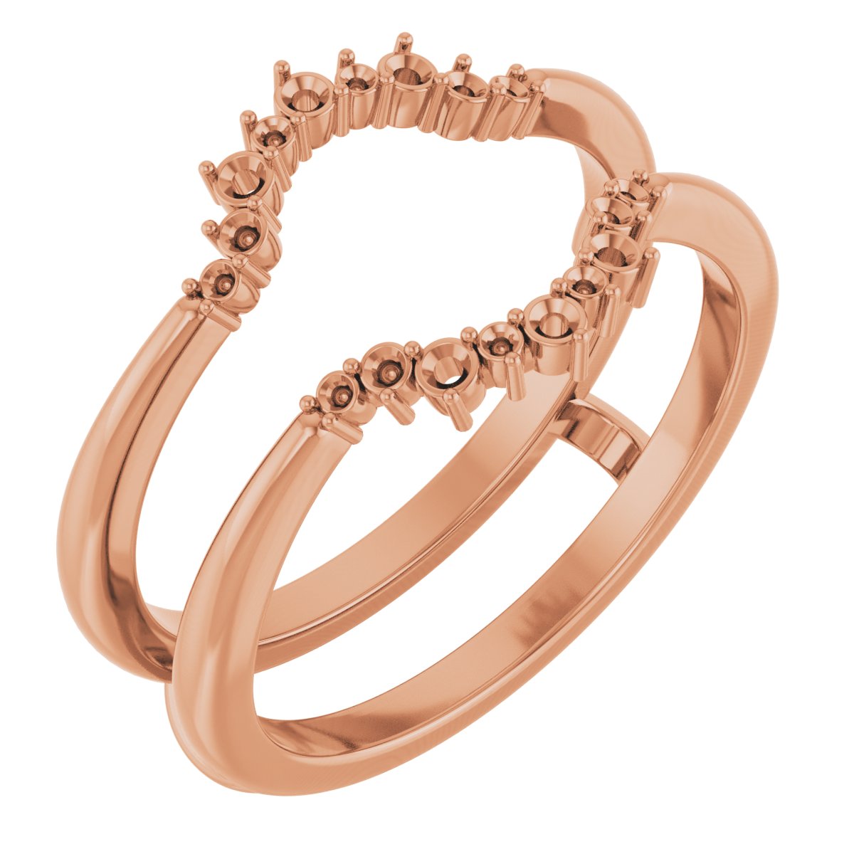 1/6 CTW Natural Diamond Ring Guard – 14K Rose Gold