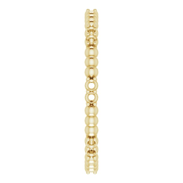 14K Yellow 1/8 CTW Diamond Beaded Eternity Band Size 6   