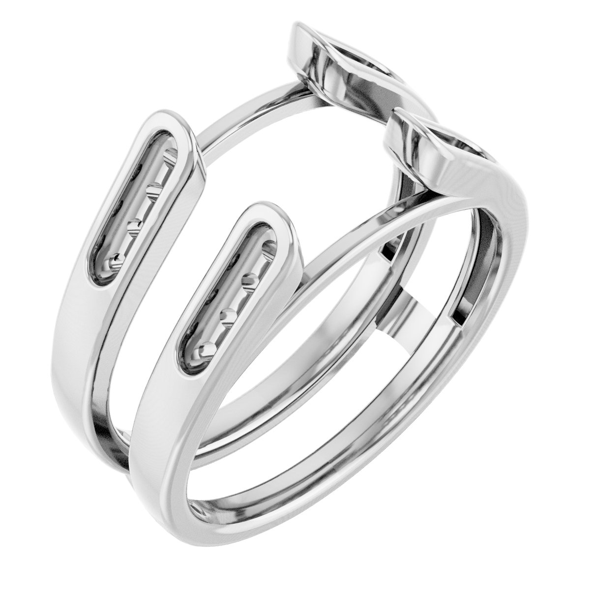 Channel-Set Cathedral-Style Ring Guard