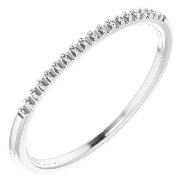 14K White .08 CTW Natural Diamond Band