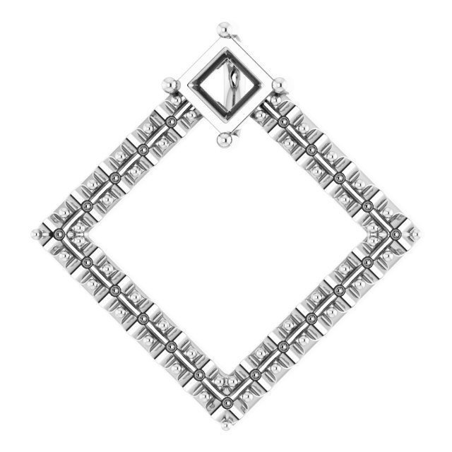 14K White 5/8 CTW Diamond Pendant                