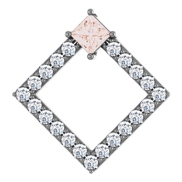 14K Rose Sapphire and .375 CTW Diamond Pendant Ref 14900562