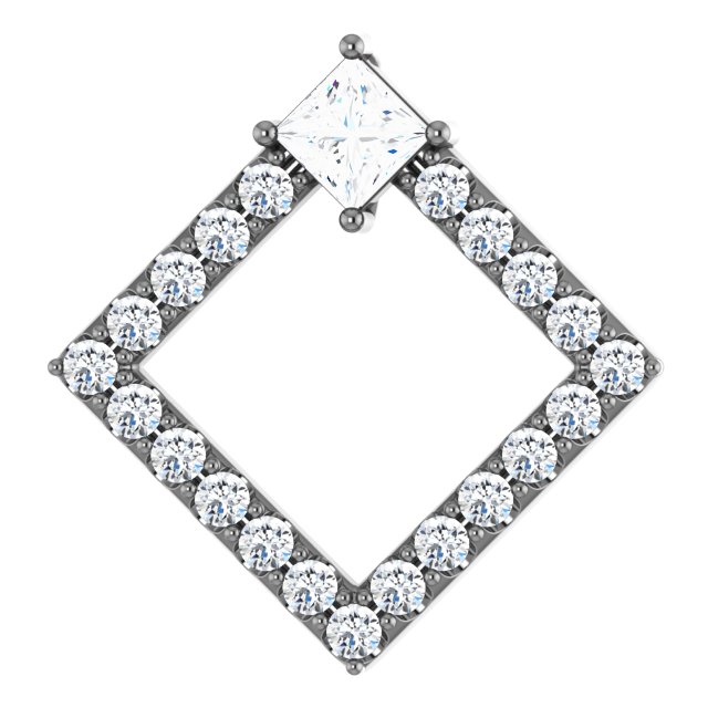 14K White Sapphire and .375 CTW Diamond Pendant Ref 14900859