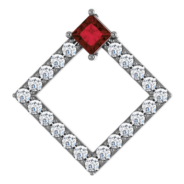 14K Rose Mozambique Garnet and .375 CTW Diamond Pendant Ref 14900557