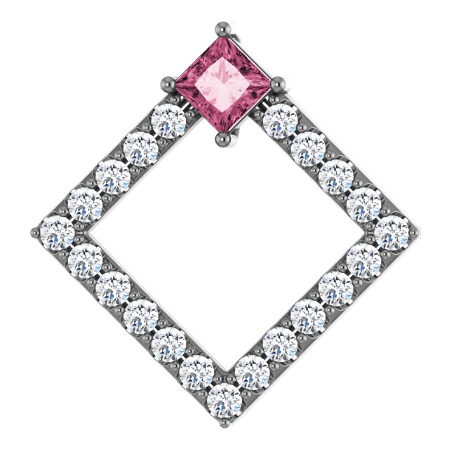 14K Rose Pink Tourmaline and .375 CTW Diamond Pendant Ref 14900559