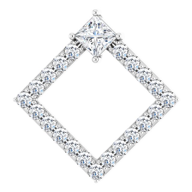 Sterling Silver 5/8 CTW Natural Diamond Pendant