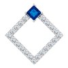 14K White Chatham Lab Created Sapphire and .375 CTW Diamond Pendant Ref 14900874