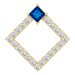 14K Yellow Natural Blue Sapphire & 3/8 CTW Natural Diamond Pendant       