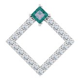 Platinum Lab-Grown Alexandrite & 3/8 CTW Diamond Pendant