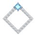 14K White Natural Aquamarine & 3/8 CTW Natural Diamond Pendant
