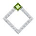 14K White Natural Peridot & 3/8 CTW Natural Diamond Pendant