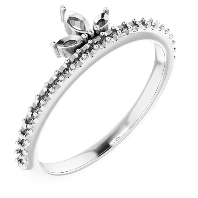 Sterling Silver 1/3 CTW Diamond Stackable Crown Ring   