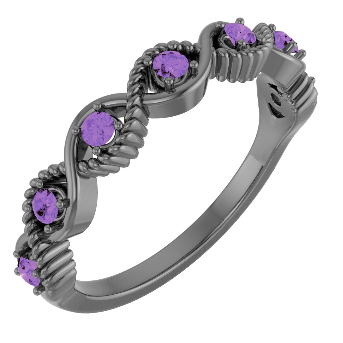 14K White Amethyst Stackable Ring Ref. 14781635