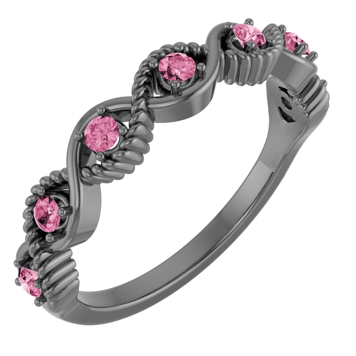 14K White Pink Tourmaline Stackable Ring Ref. 14781643
