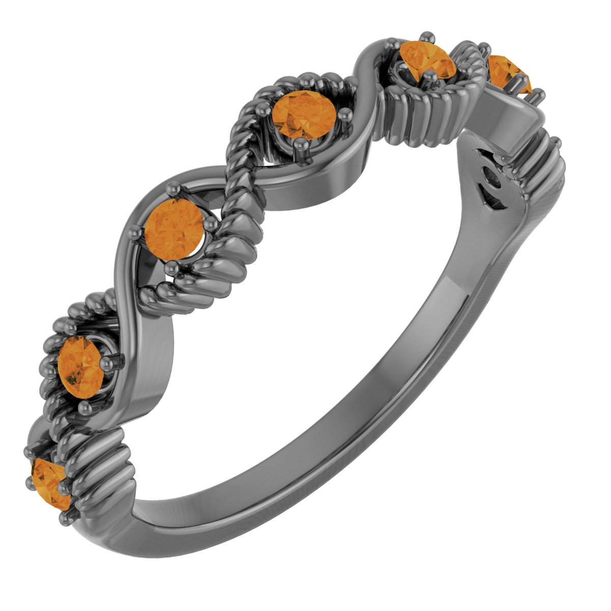 Sterling Silver Citrine Stackable Ring Ref. 14781737