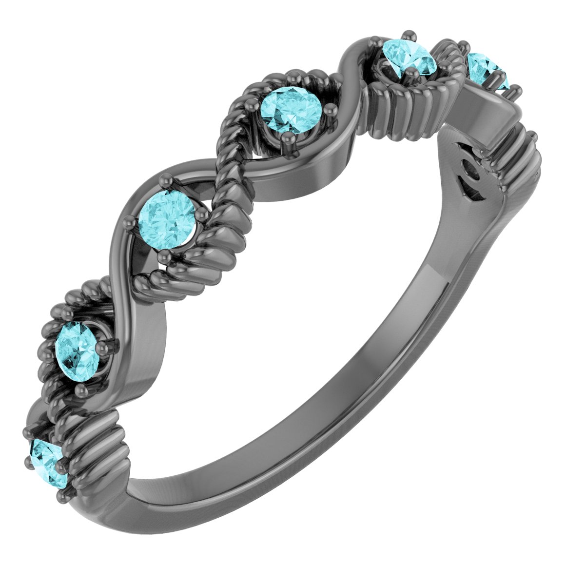 14K White Blue Zircon Stackable Ring Ref. 14781638