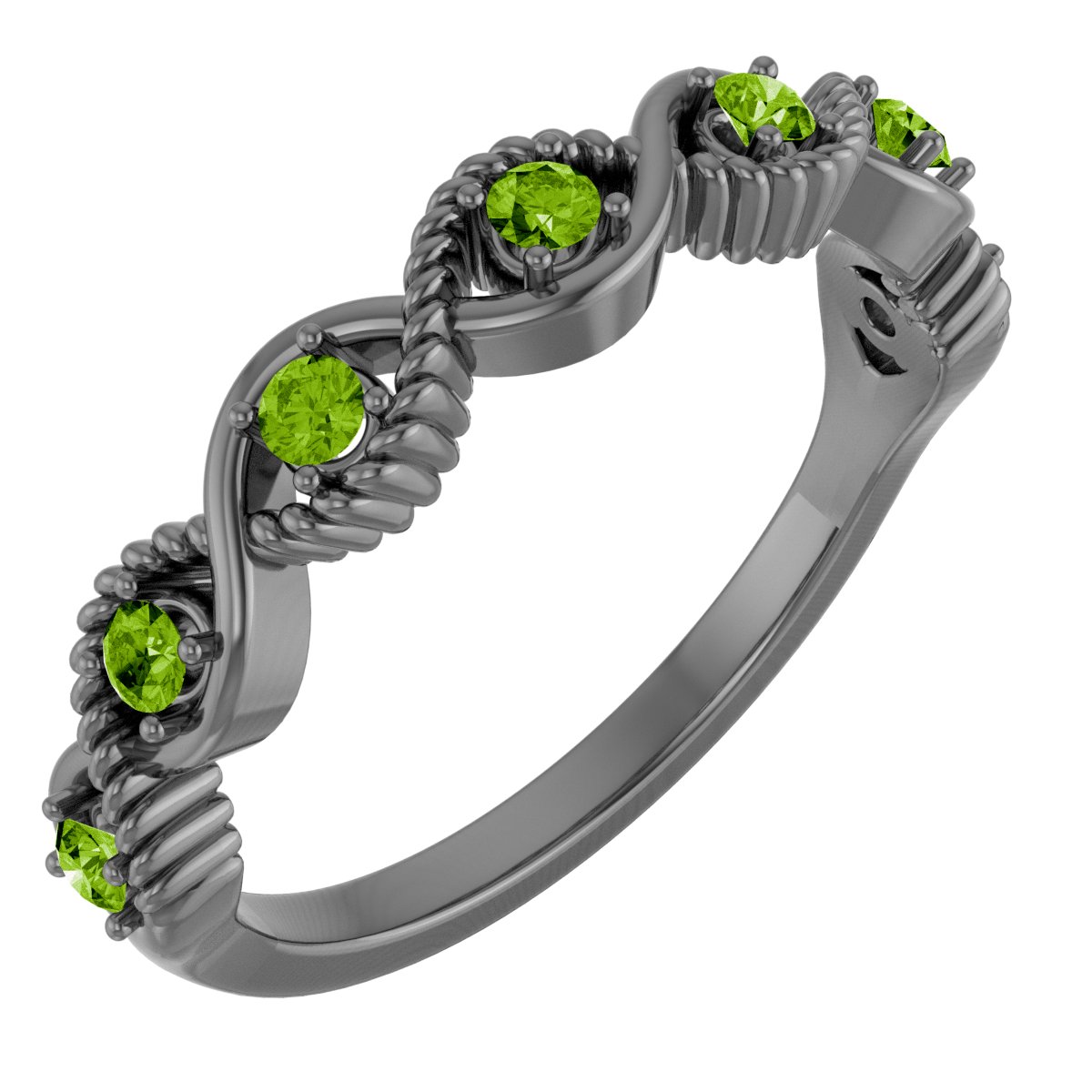 14K White Peridot Stackable Ring Ref. 14781642
