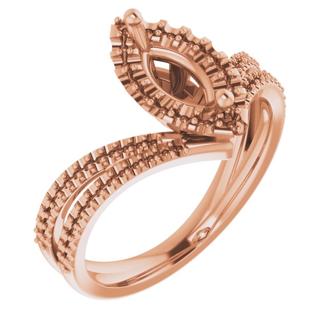 Halo-Style Asymmetric Engagement Ring or Band