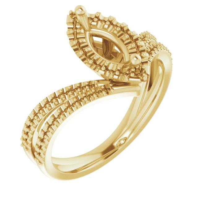 Halo-Style Asymmetric Engagement Ring or Band