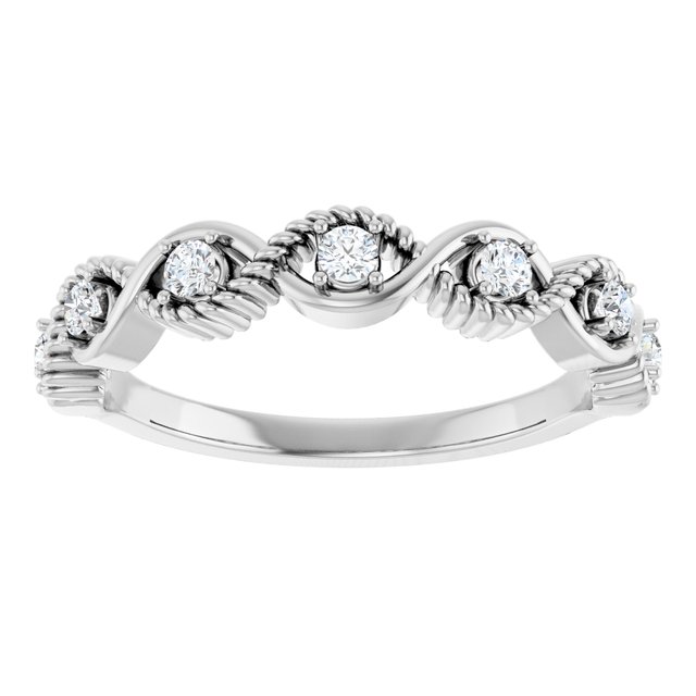 14K White 1/5 CTW Diamond Stackable Ring            