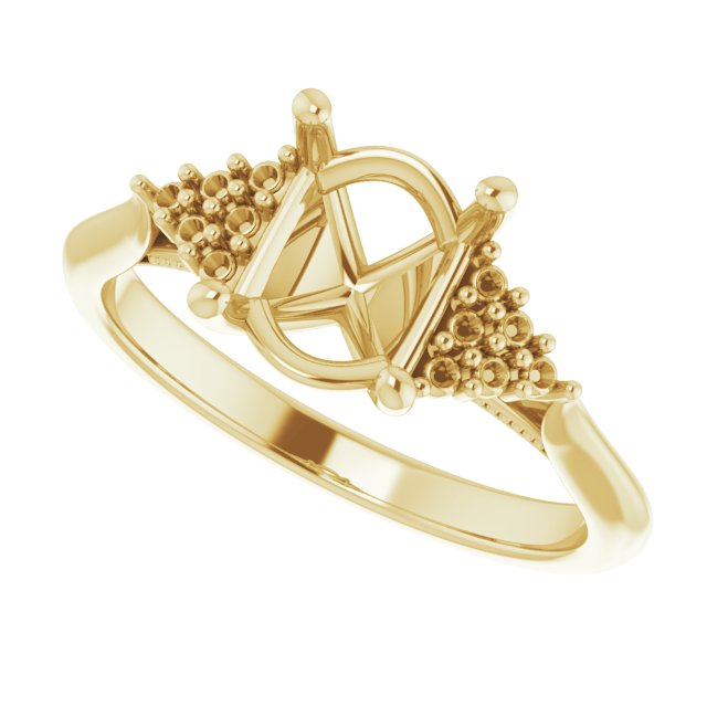 10K Yellow Gold  9x7 mm Oval Engagement Ring Mounting