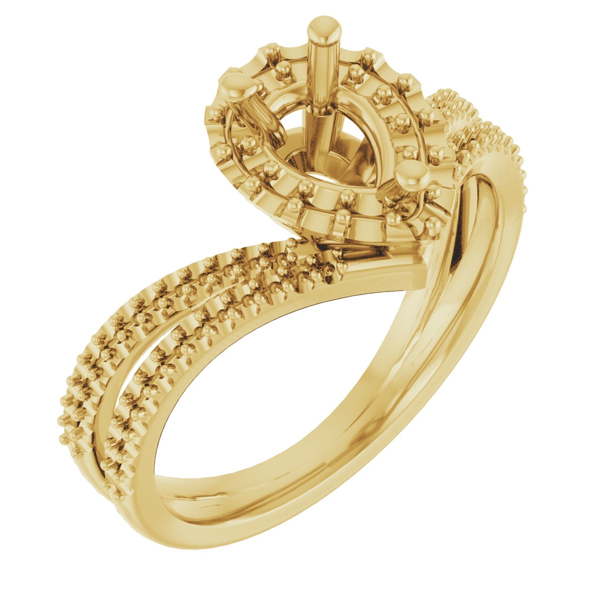 Halo-Style Asymmetric Engagement Ring or Band