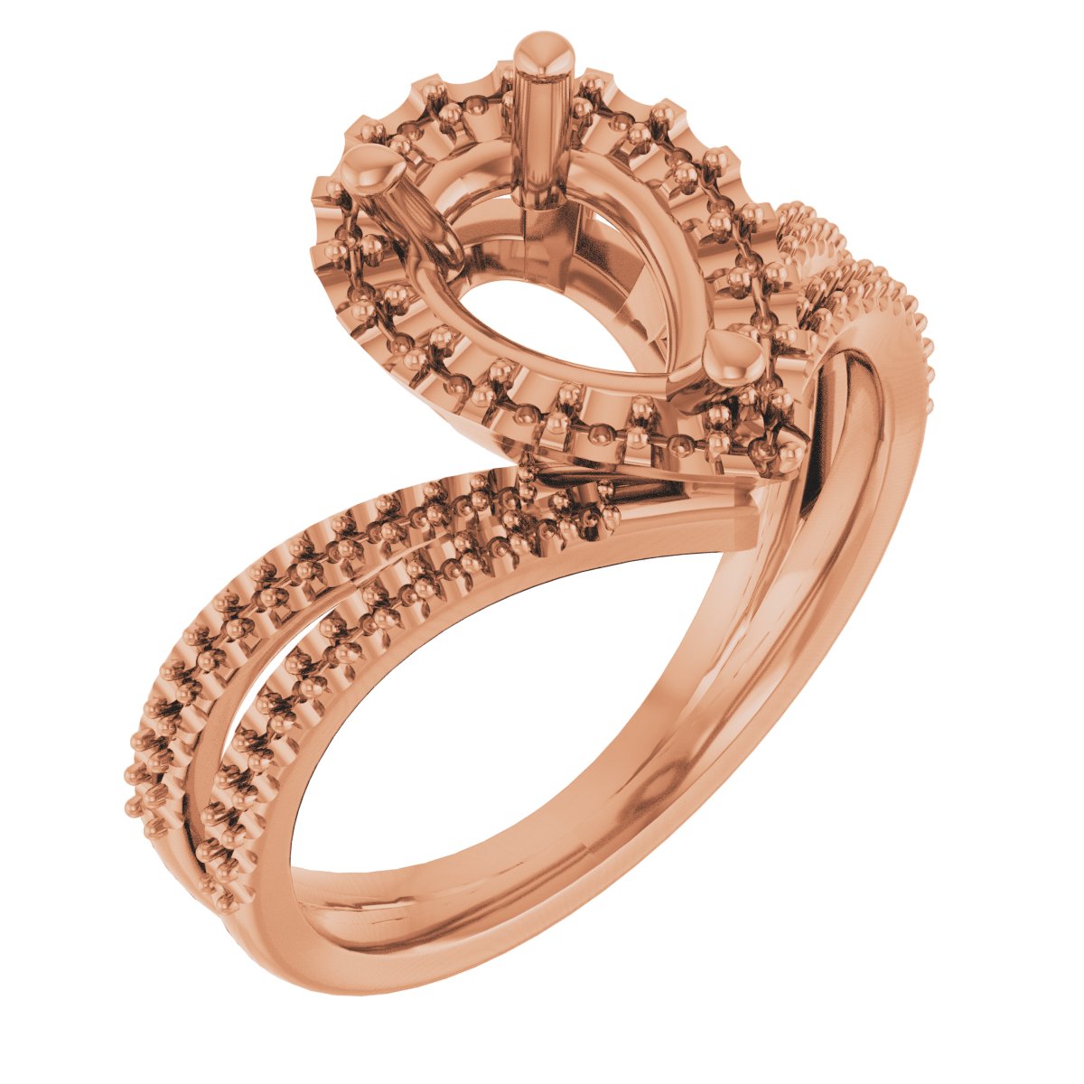 Halo-Style Asymmetric Engagement Ring or Band