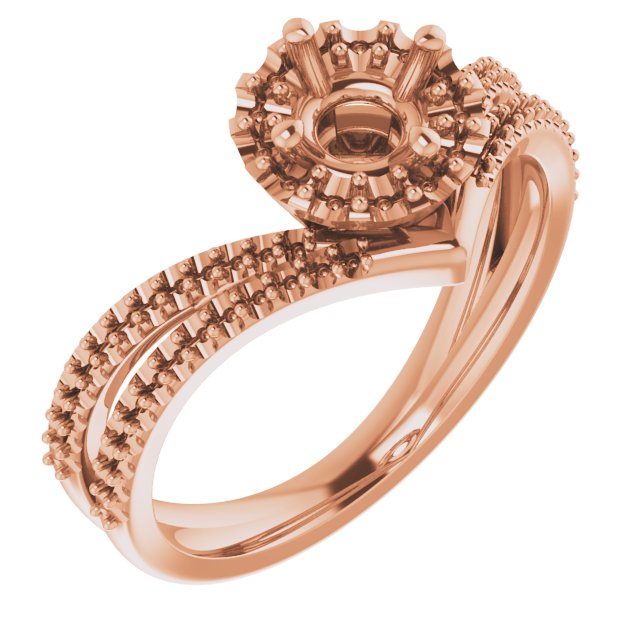 Halo-Style Asymmetric Engagement Ring or Band