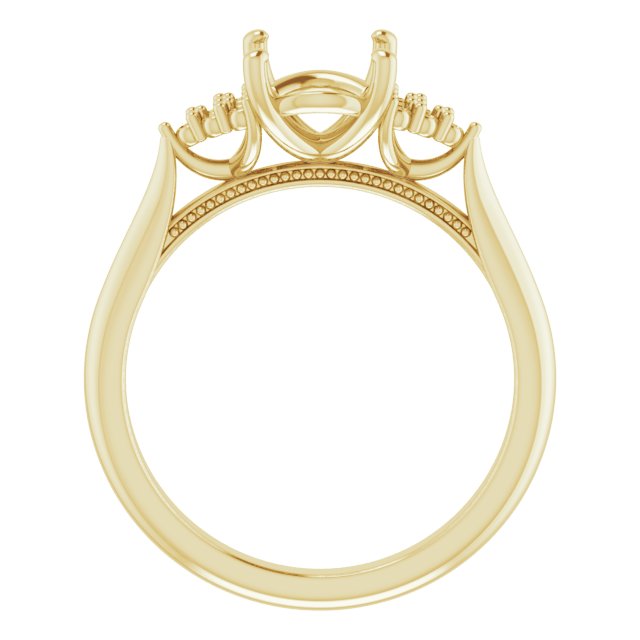 10K Yellow Gold  9x7 mm Oval Engagement Ring Mounting