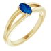 14K Yellow Lab-Grown Blue Sapphire Youth Solitaire Ring