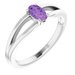 Sterling Silver Imitation Amethyst Solitaire Youth Ring       
