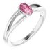 14K White Natural Pink Tourmaline Youth Solitaire Ring