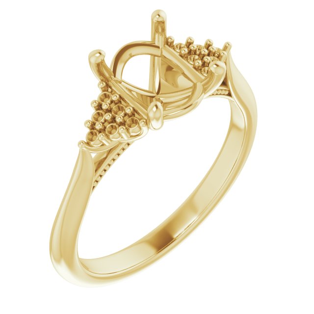 10K Yellow Gold  9x7 mm Oval Engagement Ring Mounting