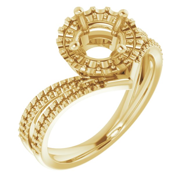Halo-Style Asymmetric Engagement Ring or Band