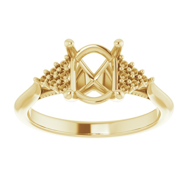 10K Yellow Gold  9x7 mm Oval Engagement Ring Mounting