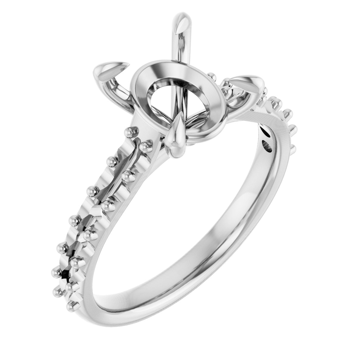 Claw-Prong Accented Engagement Ring