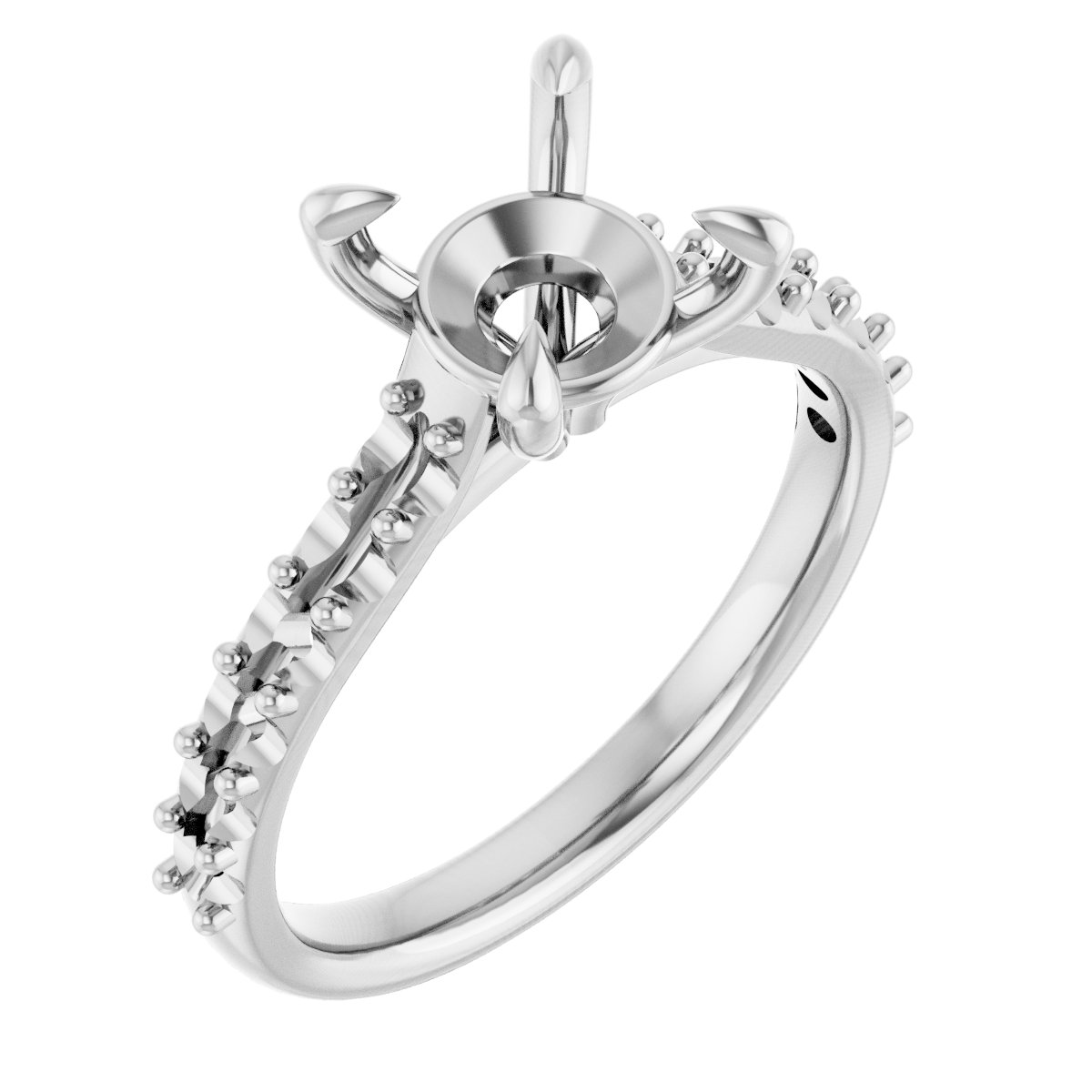 Claw-Prong Accented Engagement Ring