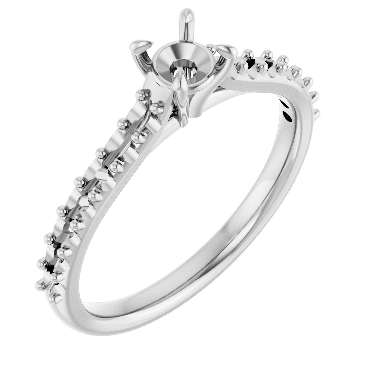 Claw-Prong Accented Engagement Ring