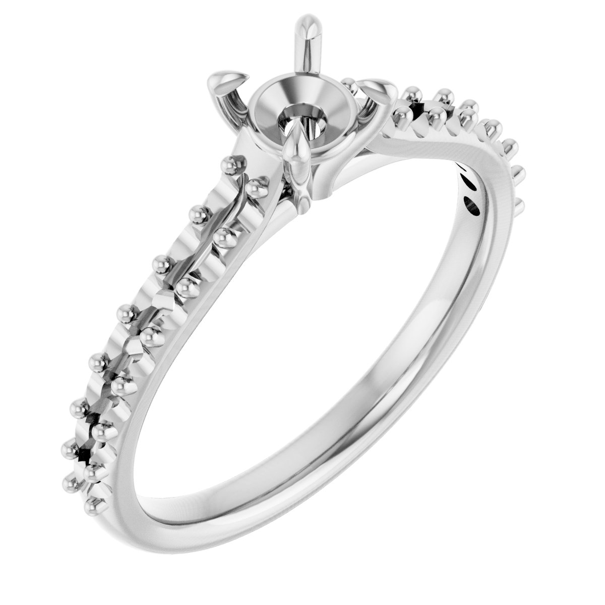 Claw-Prong Accented Engagement Ring