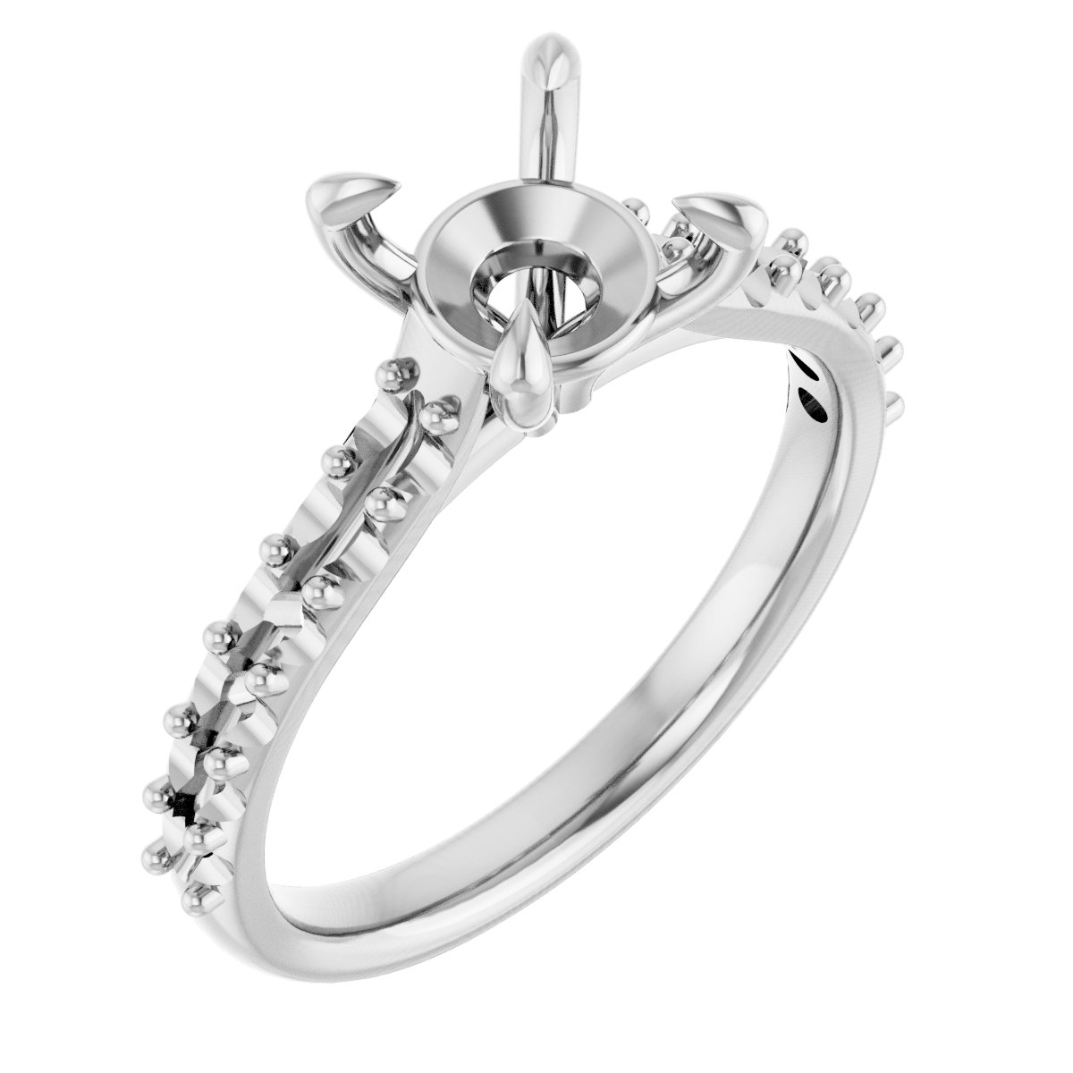 Claw-Prong Accented Engagement Ring