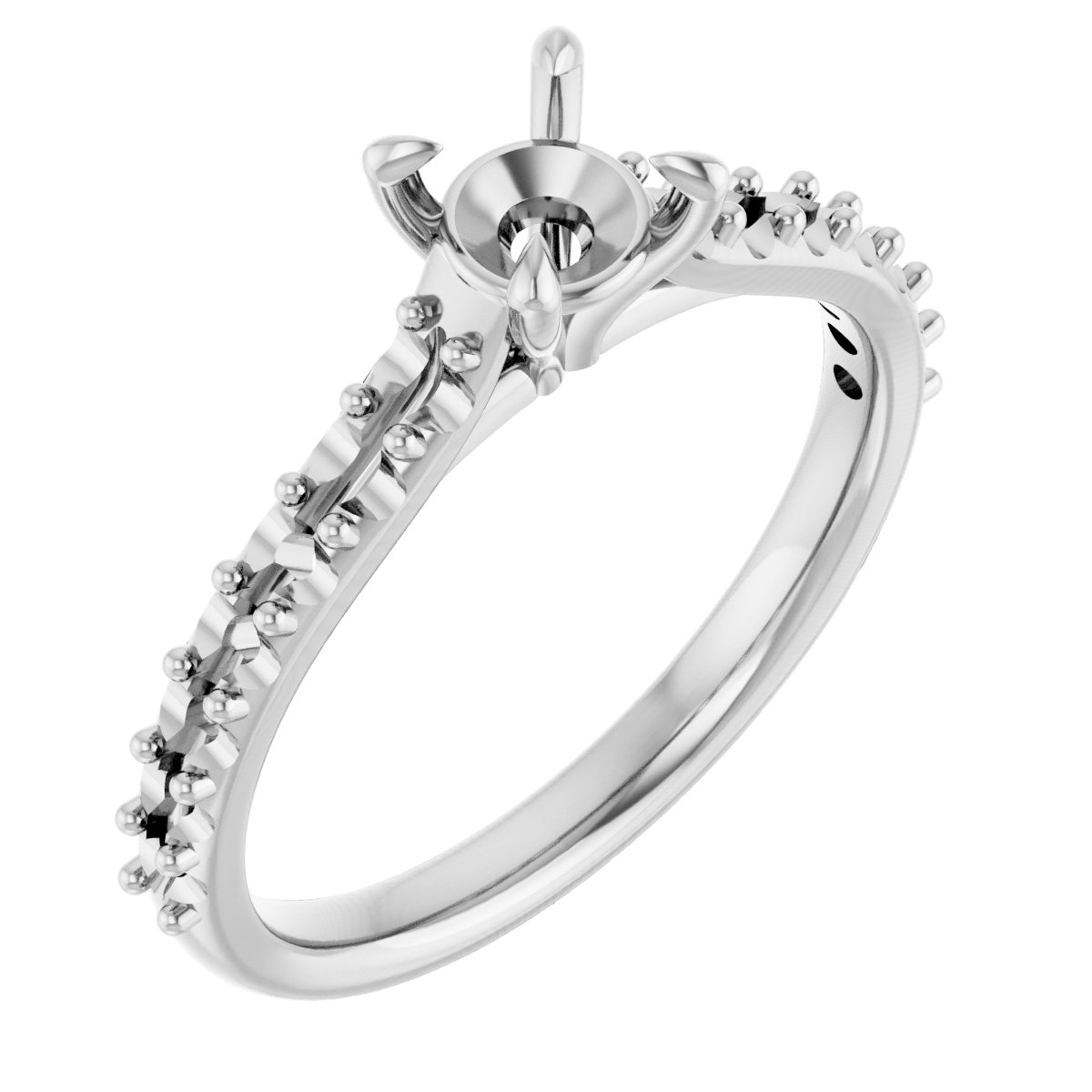 Claw-Prong Accented Engagement Ring