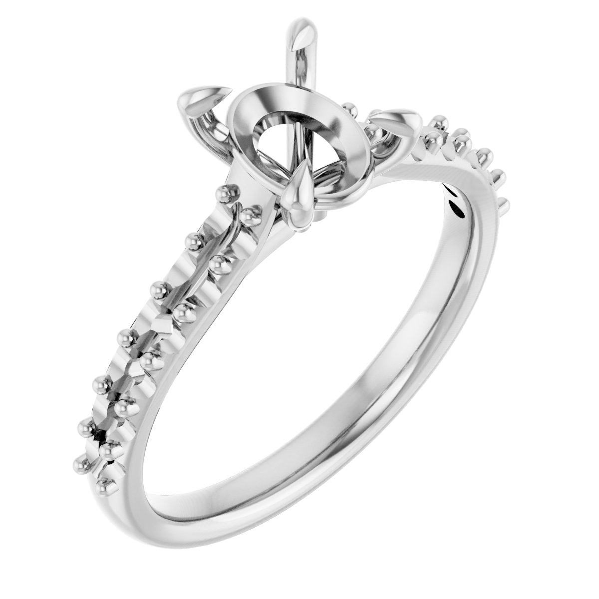 Claw-Prong Accented Engagement Ring