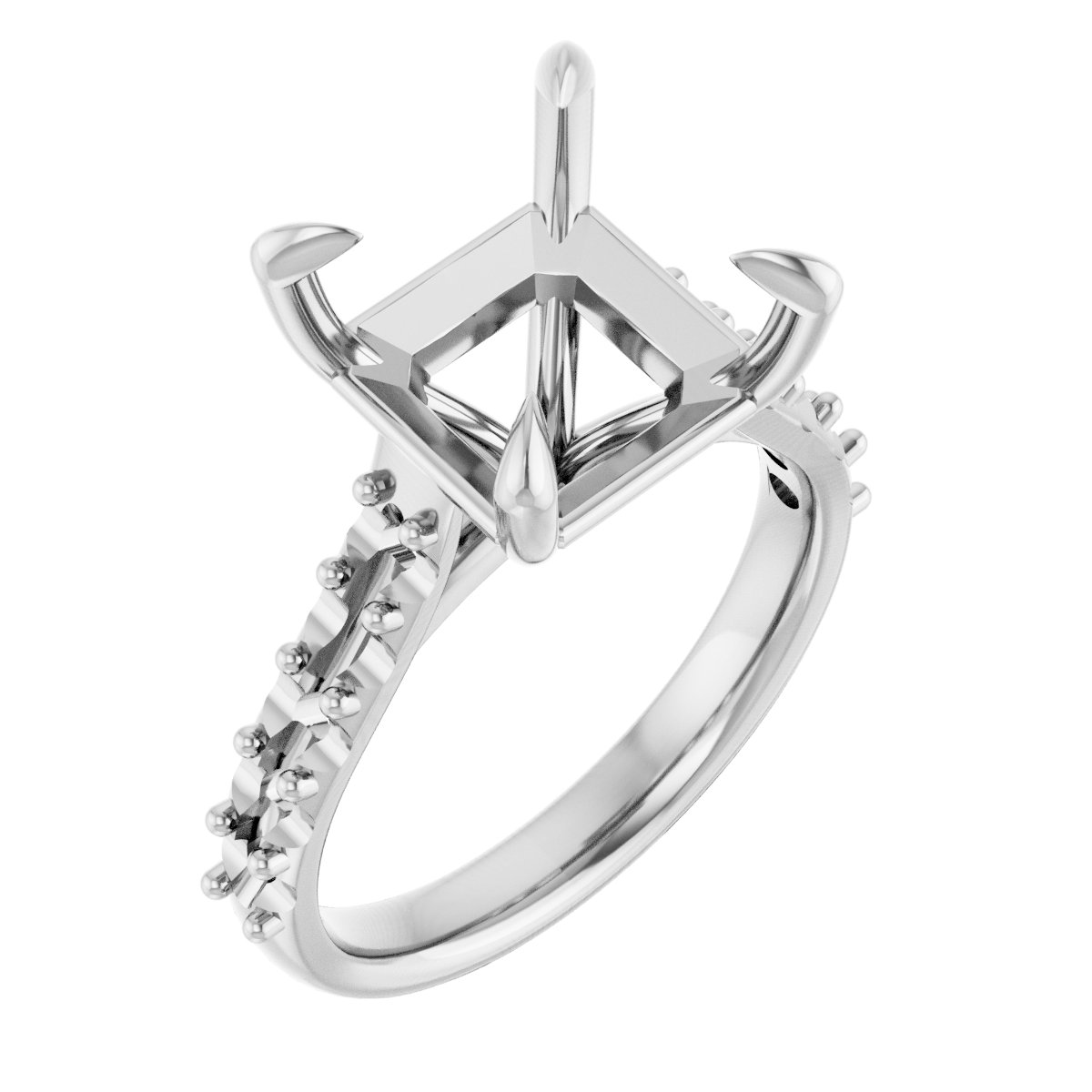 Claw-Prong Accented Engagement Ring